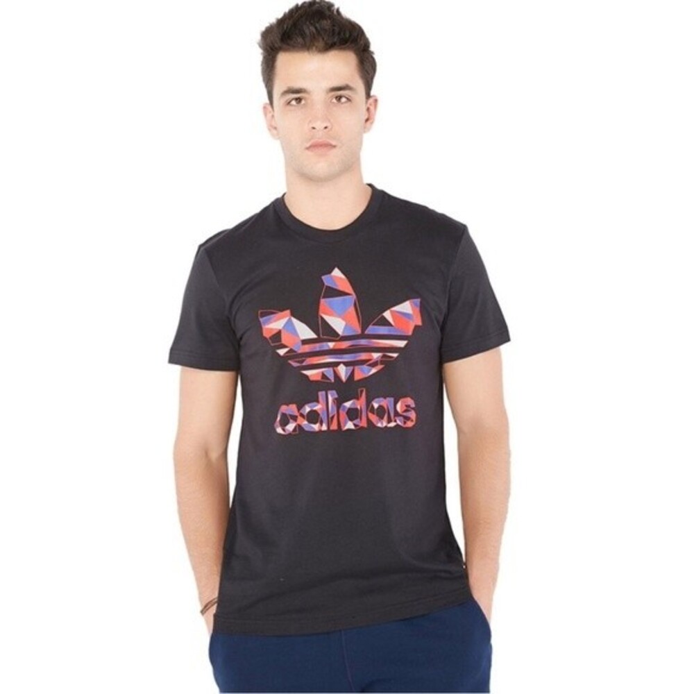 Adidas Originals Men's Black Trefoil Geo Short Sleeve Tee Size Medium Athletic